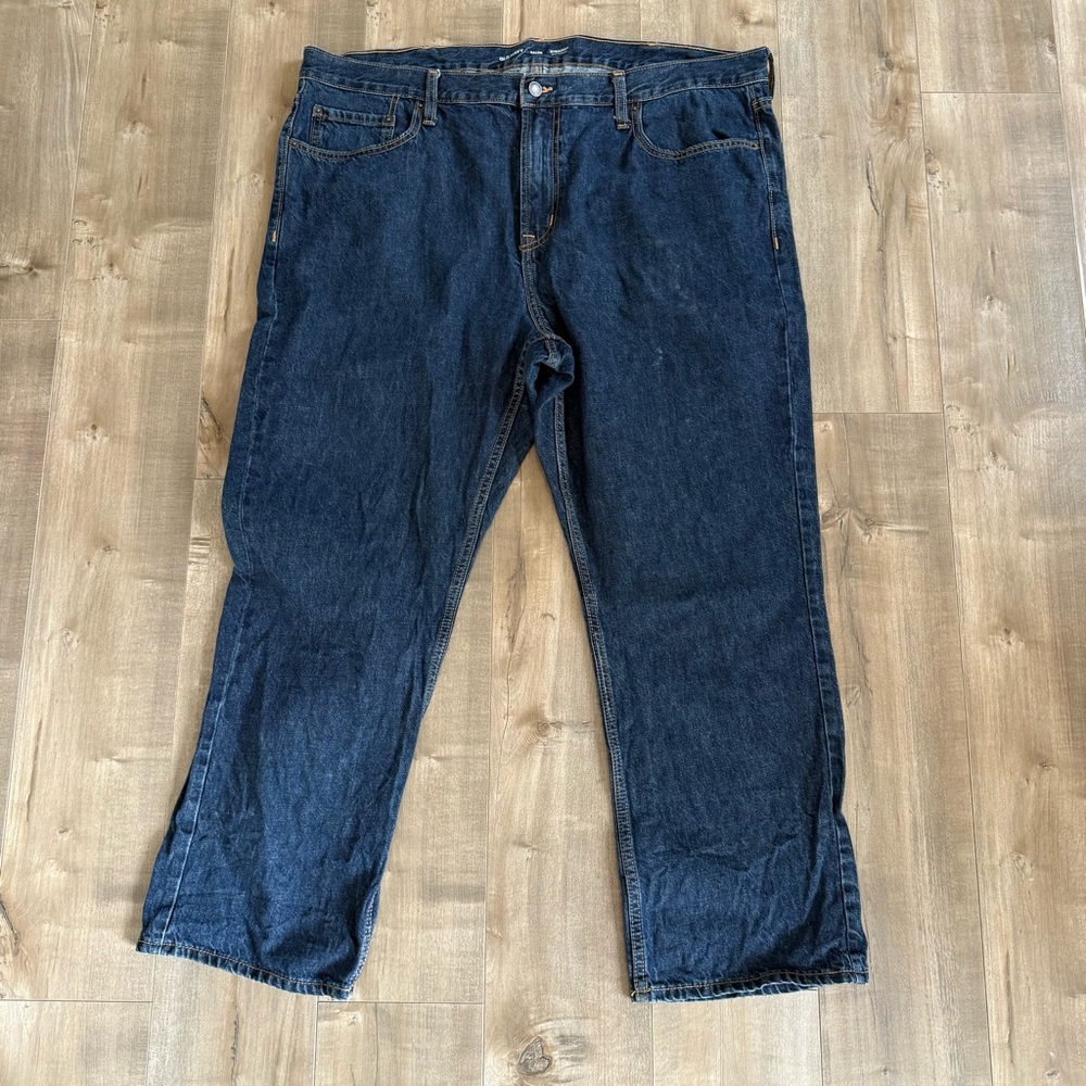 Old Navy Straight Jeans Mens 44 x 30 Dark Wash‎ Denim Built-In Tough